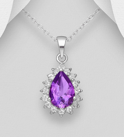 Hopeariipus, PREMIUM COLLECTION|La Preciada Teardrop Amethyst Pendant