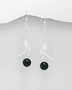 Hopeakorvakorut, PREMIUM COLLECTION|Twist Earrings with Black Onyx