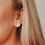 Kirurginteräsnapit, Large Round Earstuds with AB Crystals