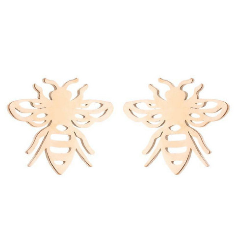 Kirurginteräsnapit, Steel Wasp Earstuds in Rosegold -ampiaisnapit