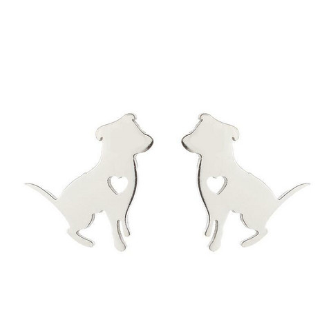 Kirurginteräsnapit, Steel Sitting Dog Earstuds -koiranapit
