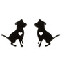 Kirurginteräsnapit, Sitting Dog Earstuds in Black -koiranapit