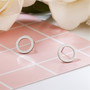 Kirurginteräsnapit, Hollow Flat Steel Earstuds in Silver -teräsnapit