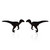 Kirurginteräsnapit, Steel Dinosaur Earstuds in Black -dinosaurusnapit