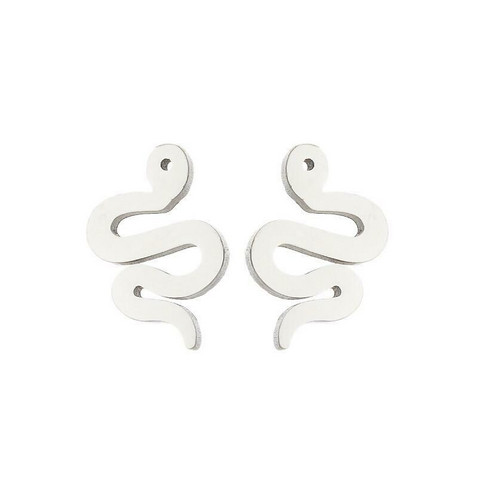 Kirurginteräsnapit, Steel Snake Earstuds in Silver -käärmenapit