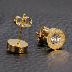 Kirurginteräsnapit, FRENCH RIVIERA|Roman Numerals Earstuds in Gold