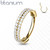 Lävistysrengas, Titanium Outward Facing Double-Lined CZ in Gold