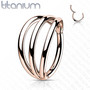 Lävistysrengas, Implant Grade Titanium Triple Hoops in Rosegold