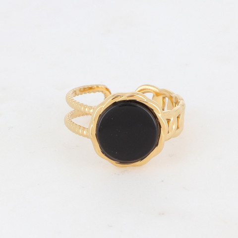 Sormus, BOHM PARIS|Bague Luce -dorée avec onyx
