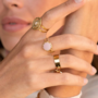 Sormus, BOHM PARIS|Bague Luce -dorée avec rhodonite