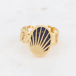 Sormus, BOHM PARIS|Bague Ovale -dorée avec lapis lazuli
