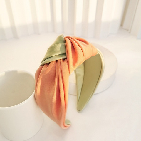 Hiuspanta|SUGAR SUGAR, Deluxe Knot Hairband in Green & Apricot