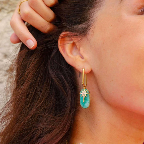 Korvakorut, BOHM PARIS|Boucles Jolline -amazonite