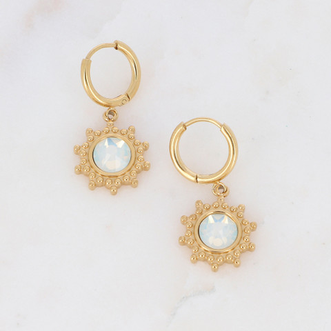 Korvakorut, BOHM PARIS|Creoles Soleil -white opal