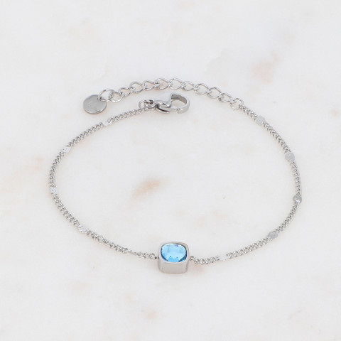 Rannekoru, BOHM PARIS|Bracelet Amael Rhodium -aquamarine