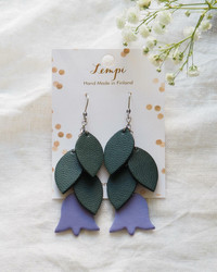 LEMPI-korvakorut, Frida (vihreä, tumma laventeli)