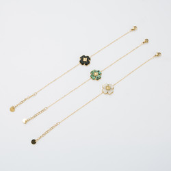 Kirurginteräsrannekoru, FRENCH RIVIERA|Flower Gold Steel Chain