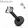 Rustokoru/traguskoru, Titanium Round CZ in Black