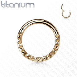 Lävistysrengas, Titanium Front Pyramid Cut Hoop in Rosegold