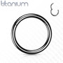 Lävistysrengas, Implant Grade Titanium Hinged Ring in Black