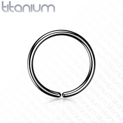 Lävistysrengas 0,8mm, Titanium Bendable Hoop in Black