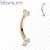 Bananabell/kaareva tappi 1,2mm|Titanium CZ Curved Barbell in Rosegold