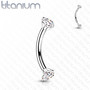Bananabell/kaareva tappi 1,2mm|Titanium CZ Curved Barbell