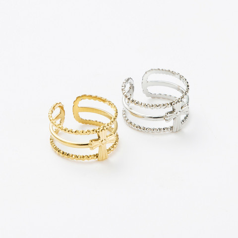 Kirurginterässormus, FRENCH RIVIERA|Wide Cross Ring in Two Colours