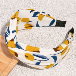 Hiuspanta|SUGAR SUGAR, Comfy Hairband in White with Yellow Flowers