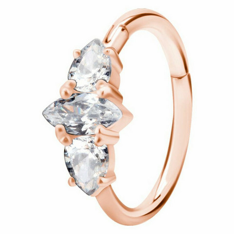PREMIUM COLLECTION|Koristeellinen ruusukulta conch & daith clicker