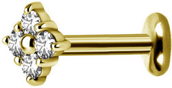 PREMIUM COLLECTION|Siro neljäkivinen labret (kulta)