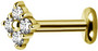 PREMIUM COLLECTION|Siro neljäkivinen labret (kulta)