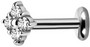 PREMIUM COLLECTION|Siro neljäkivinen labret (hopea)