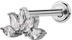 PREMIUM COLLECTION|Kaareva viuhkamainen labret (hopea)