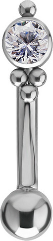 PREMIUM COLLECTION|Kaareva barbell sirolla koristeella (hopea)