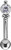 PREMIUM COLLECTION|Kaareva barbell sirolla koristeella (hopea)