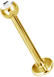 PREMIUM COLLECTION|Labret 2,5mm kirkkaalla pallolla (kulta)