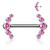 Nännikoru, Titanium Barbells with 5 Bezel Set CZ in Pink