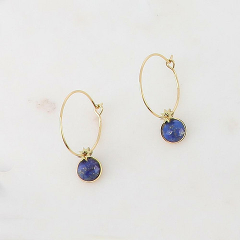 IKITA PARIS|Isolie -rengaskorvakorut (lapis lazuli)