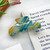 Hiussolki|SUGAR SUGAR, Pastel Stripes Clip -sinikultainen hainhammas