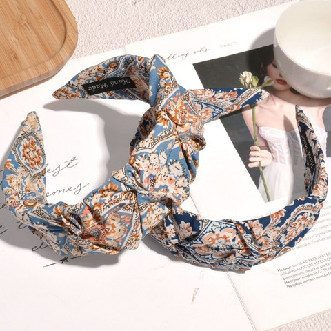 Hiuspanta|SUGAR SUGAR, Comfy Paisley -sininen printtipanta