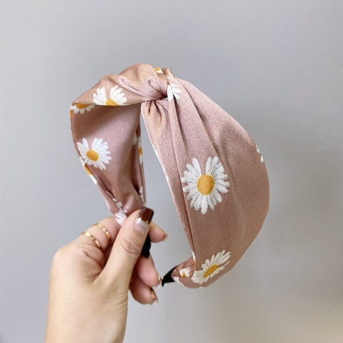 Hiuspanta|SUGAR SUGAR, Comfy Satin Daisy -roosa satiinipanta