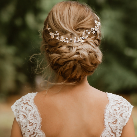 Hiuskoru, ATHENA BRIDAL|Victoria Vine -hopeinen helmihiuskoriste