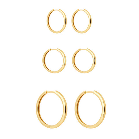 Korvarengaspakkaus,  Plain Hoops - saranalliset kullanväriset renkaat