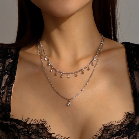 Kerroskaulakoru, FRENCH RIVIERA|Sparkly Layer Necklace in Silver