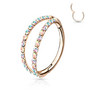 Lävistysrengas, Titanium Double CZ Line in Rosegold AB