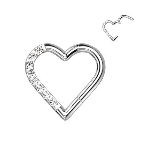 Lävistysrengas, Titanium Heart CZ -sydän titaaniclicker