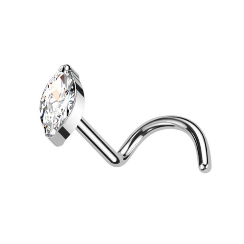 Nenänappi, Titanium Marquise Nose Stud -titaaninen nenänappi (hopea)