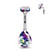Napakoru, Implant Grade Titanium Prong Set Teardrop CZ in Vitrail