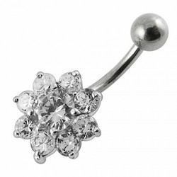 Titaaninen kukkanapakoru|Sparkly CZ Flower